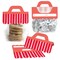 Big Dot of Happiness Red Stripes - DIY Simple Party Clear Goodie Favor Bag Labels - Candy Bags with Toppers - Set of 24